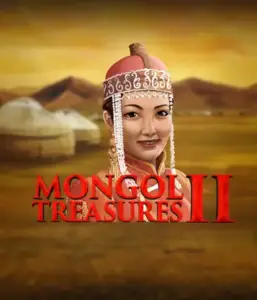 Explore the rich heritage of Mongolia with Mongol Treasures 2 slot by Endorphina, highlighting a beautiful Mongolian woman clothed in traditional attire against a pastoral Mongolian steppe backdrop. This image portrays the spirit of Mongolian tradition, providing a unique gaming experience. 