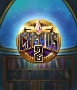 Discover the magical visuals of Cygnus 2 Slot by ELK Studios, featuring a luxurious logo with a bright color scheme. Positioned against a mystical background of a library, this image conjures the essence of exploration and mystery. 